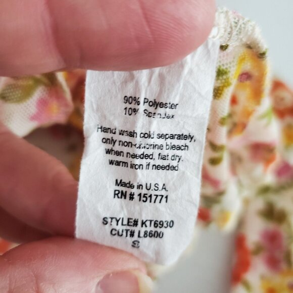 Le Lis Womens Floral Mesh Sheer Long Sleeve Top Size L Whimsey Cottage Core Boho - Picture 6 of 9